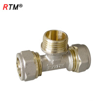 L 17 4 8 brass compression tee high quality tee brass press fitting